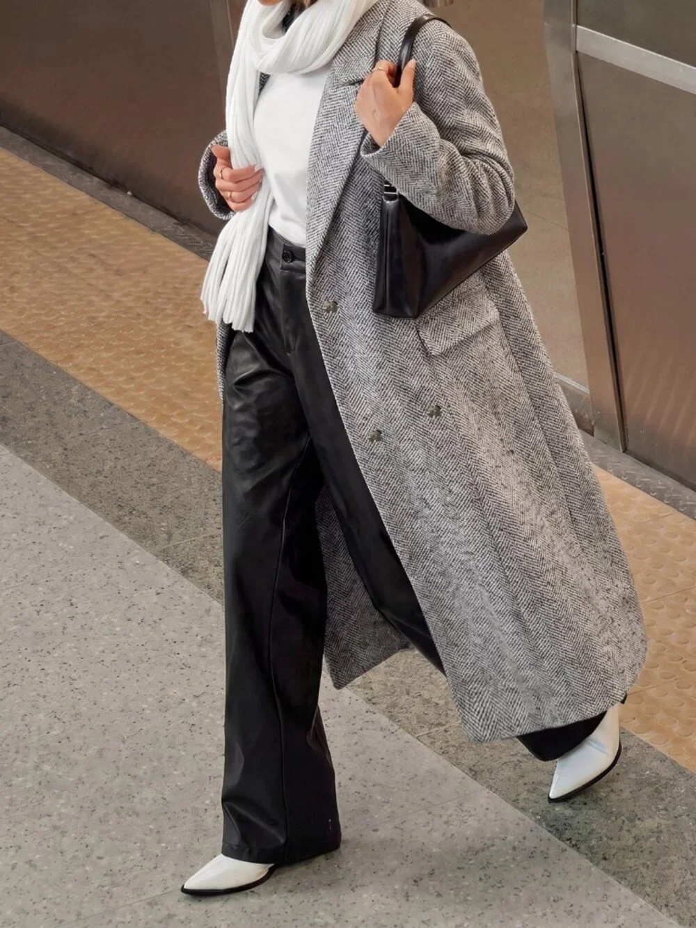 Multicolor Elegant Women's Loose Lapel Collar Double Button Pocket Midi Coat